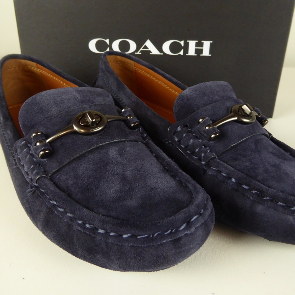 Coach Suede Crosby Driver Shoe Navy Blue Loafers